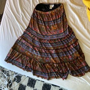 coldwater creek maxi boho skirt